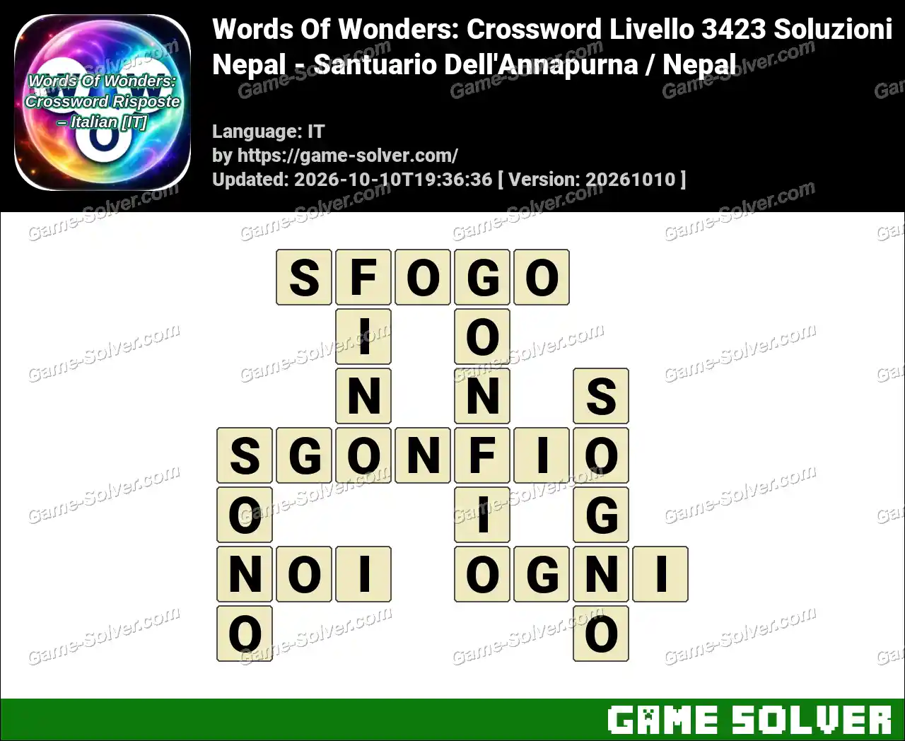 Words Of Wonders: Crossword Livello 3423 Soluzioni – Nepal – Santuario Dell’Annapurna / Nepal